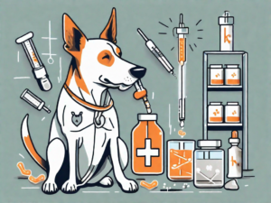 A dog getting a vitamin k1 injection from a syringe