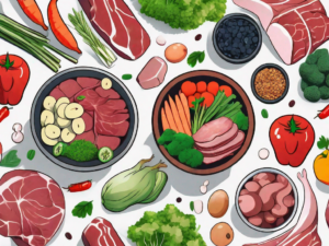 A variety of raw foods like meat