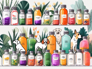 A variety of vitamin drops in colorful bottles