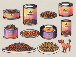 Various types of dog food