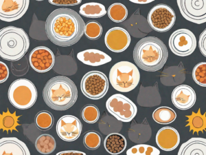 Several different types of cat food arranged neatly