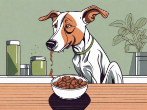 A curious dog sniffing a bowl filled with beyond meat products