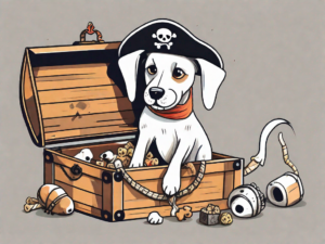 A playful dog with a pirate hat